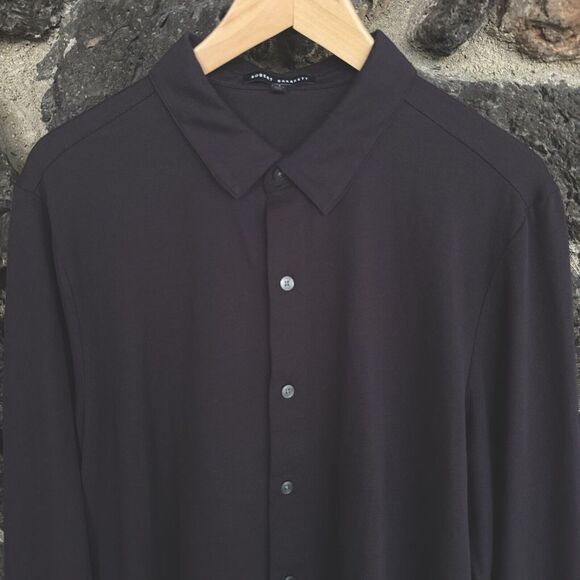 Robert Barakett Plum Long Sleeve Button Up Shirt Size Large Men's Collared - Picture 2 of 9